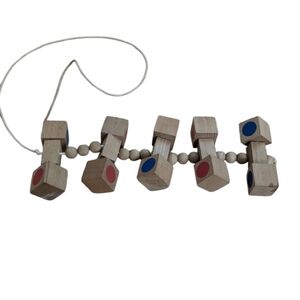 Vintage Creative Playthings Pull-Along Cubes Wooden Toy